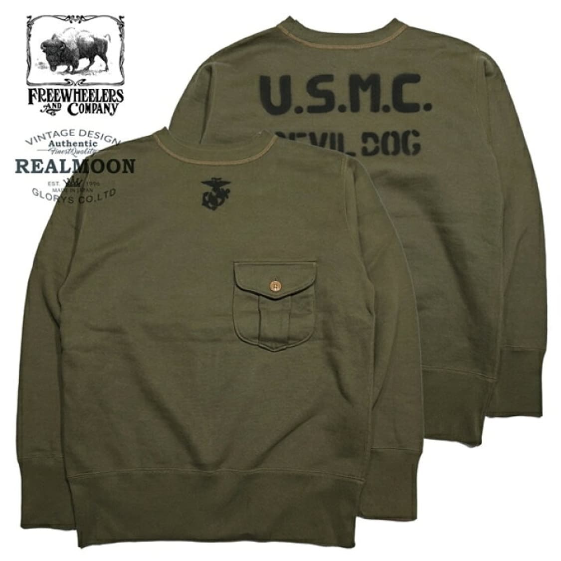 [40]프리휠러스 "U.S.M.C.DEVIL DOG" 30s 스웻 셔츠 상품이미지1