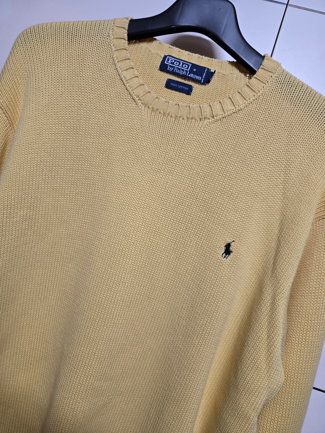 폴로 랄프로렌 남성 코튼 엘로우 니트(XL사이즈) 상품이미지3