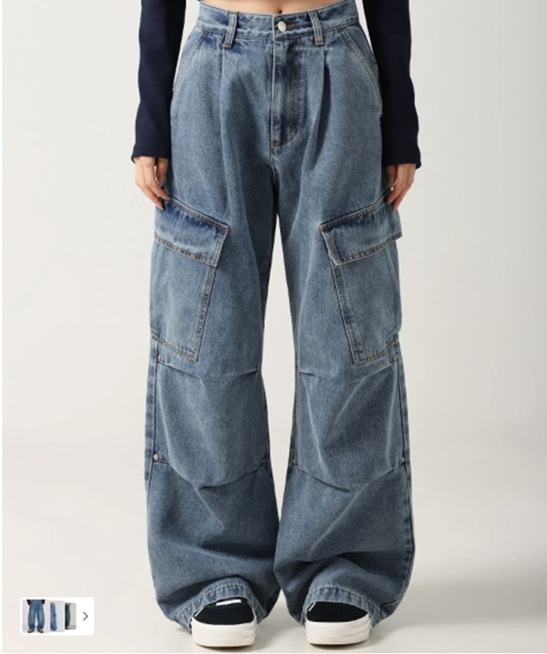 어반드레스 사이드 빅 카고 와이드 데님 팬츠 PN7789 상품이미지2