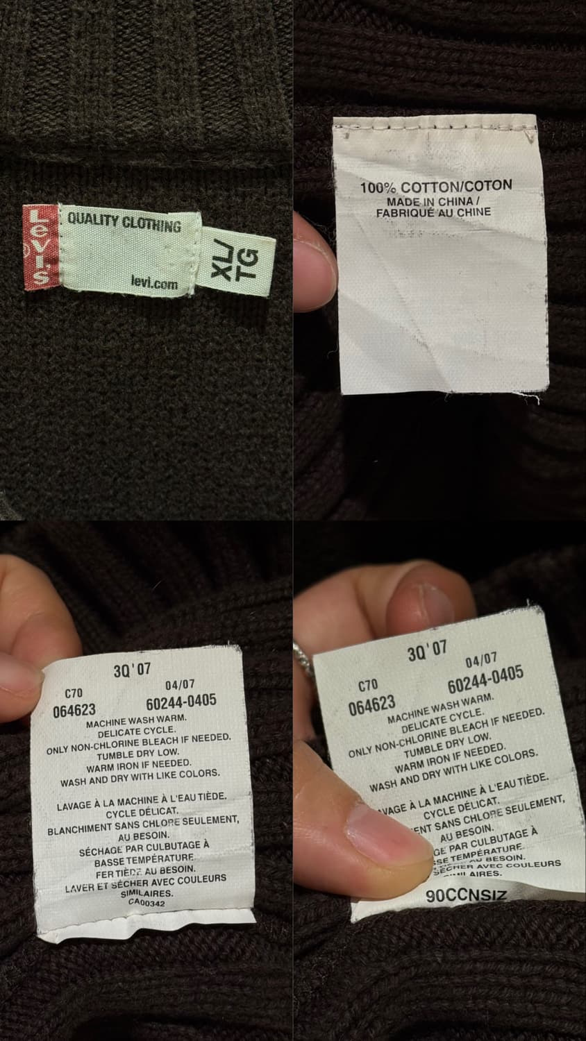 리바이스 골지 니트 반집업 상품이미지10