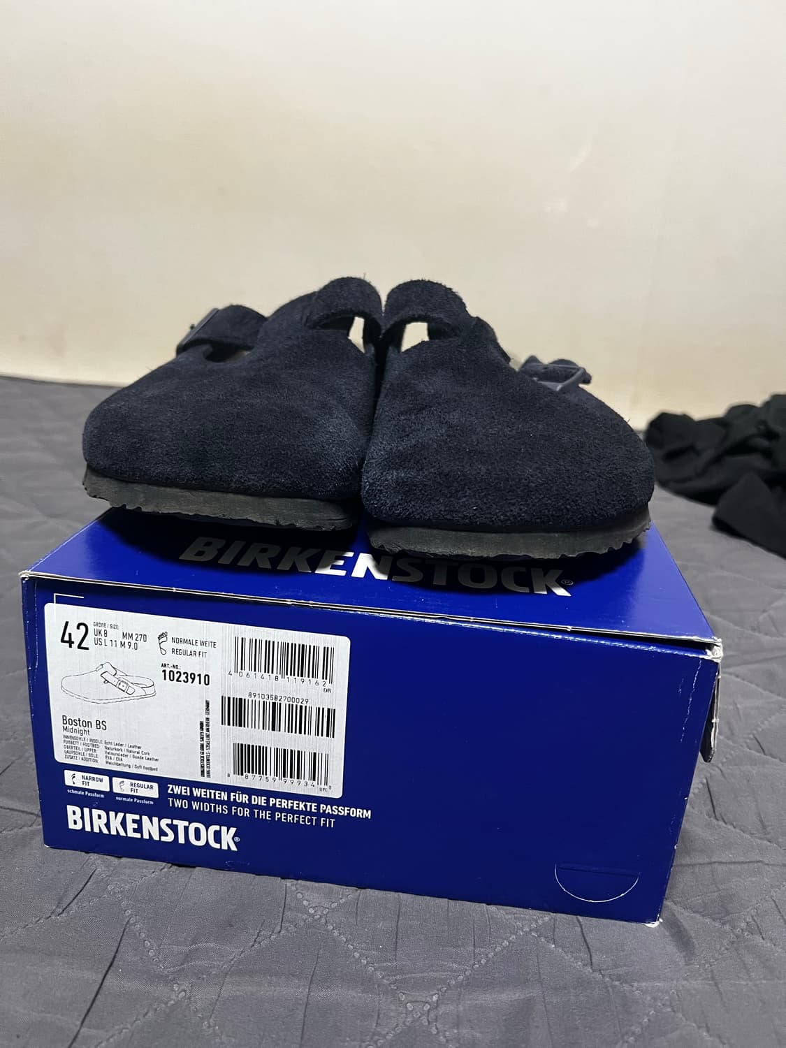 버켄스탁 보스턴 소프트 풋베드 미드나잇 블루 - 레귤러 42 판매 상품이미지2