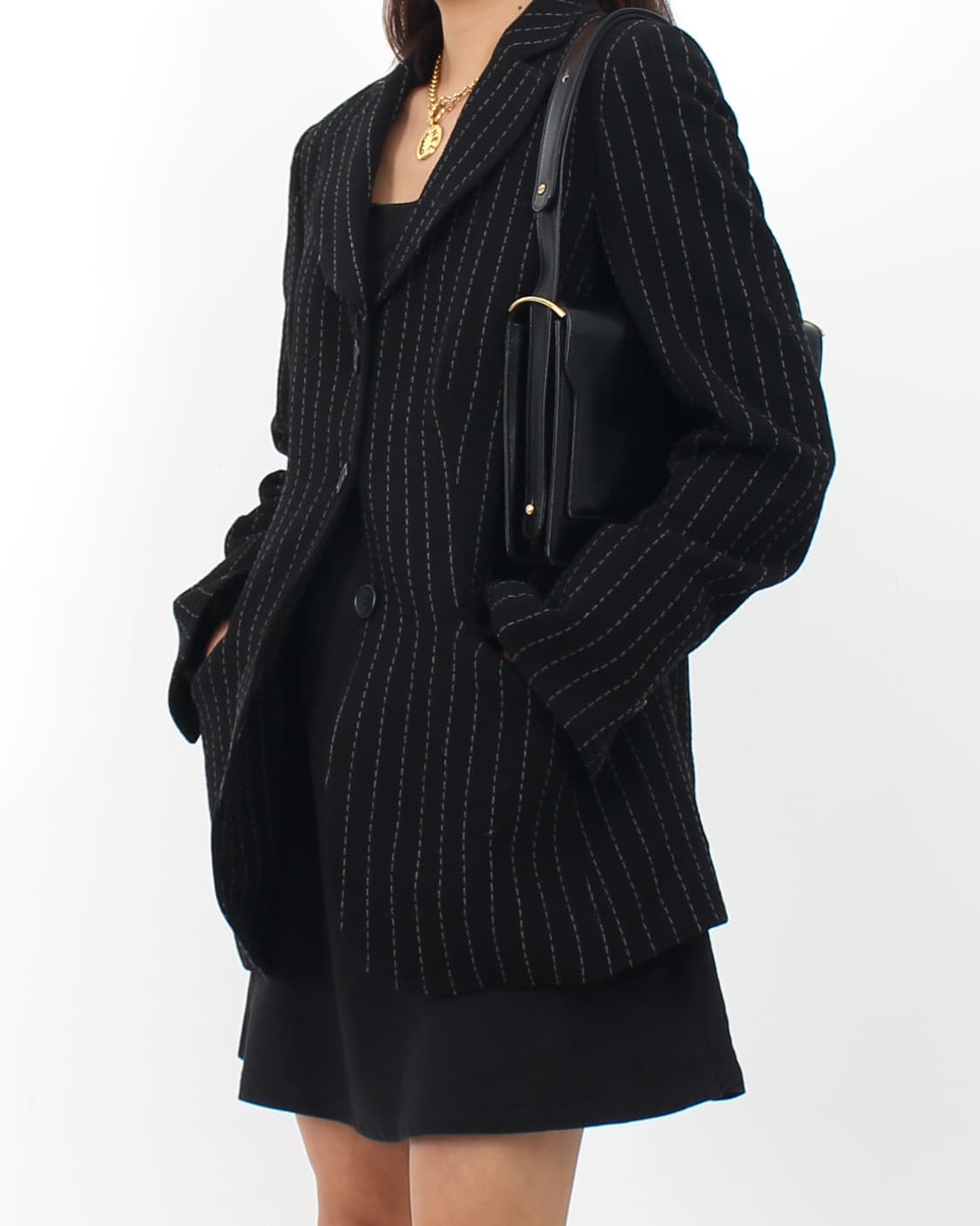 아르마니 Armani 울 모직 클래식 스트라이프 싱글 자켓 상품이미지10