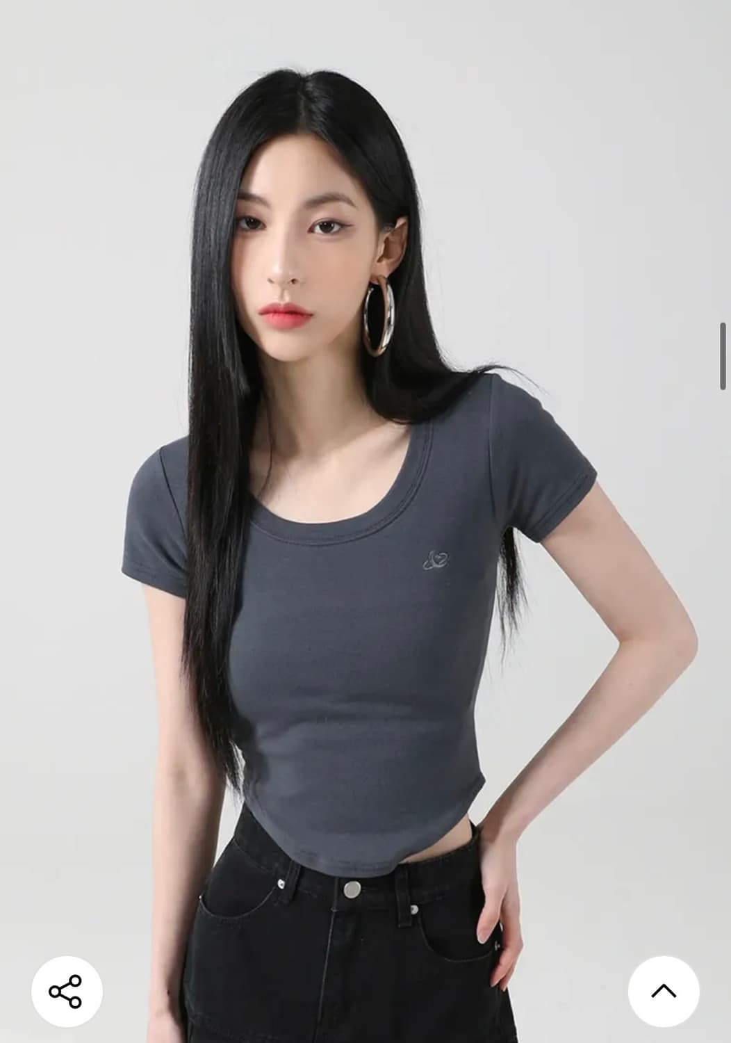 어반드레스 캔디티셔츠 반팔 챠콜 상품이미지3