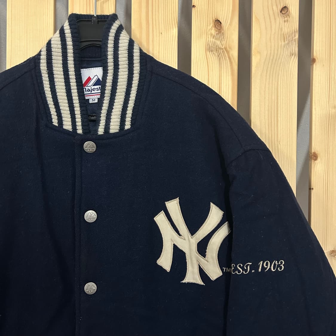 (L) 마제스틱 뉴욕 양키스 울 바시티 자켓  상품이미지2