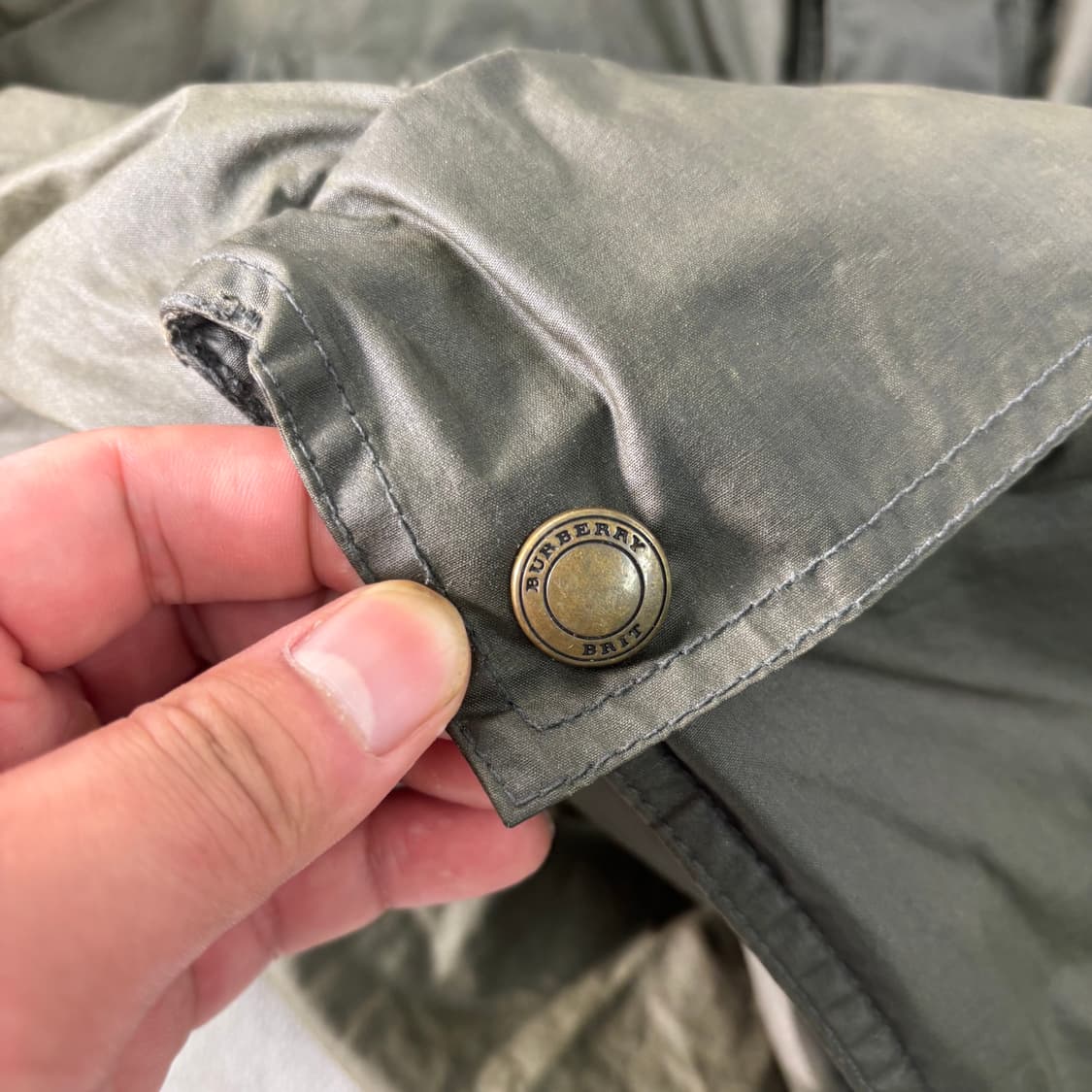 100 버버리 브릿 올리브 왁스 자켓  상품이미지6