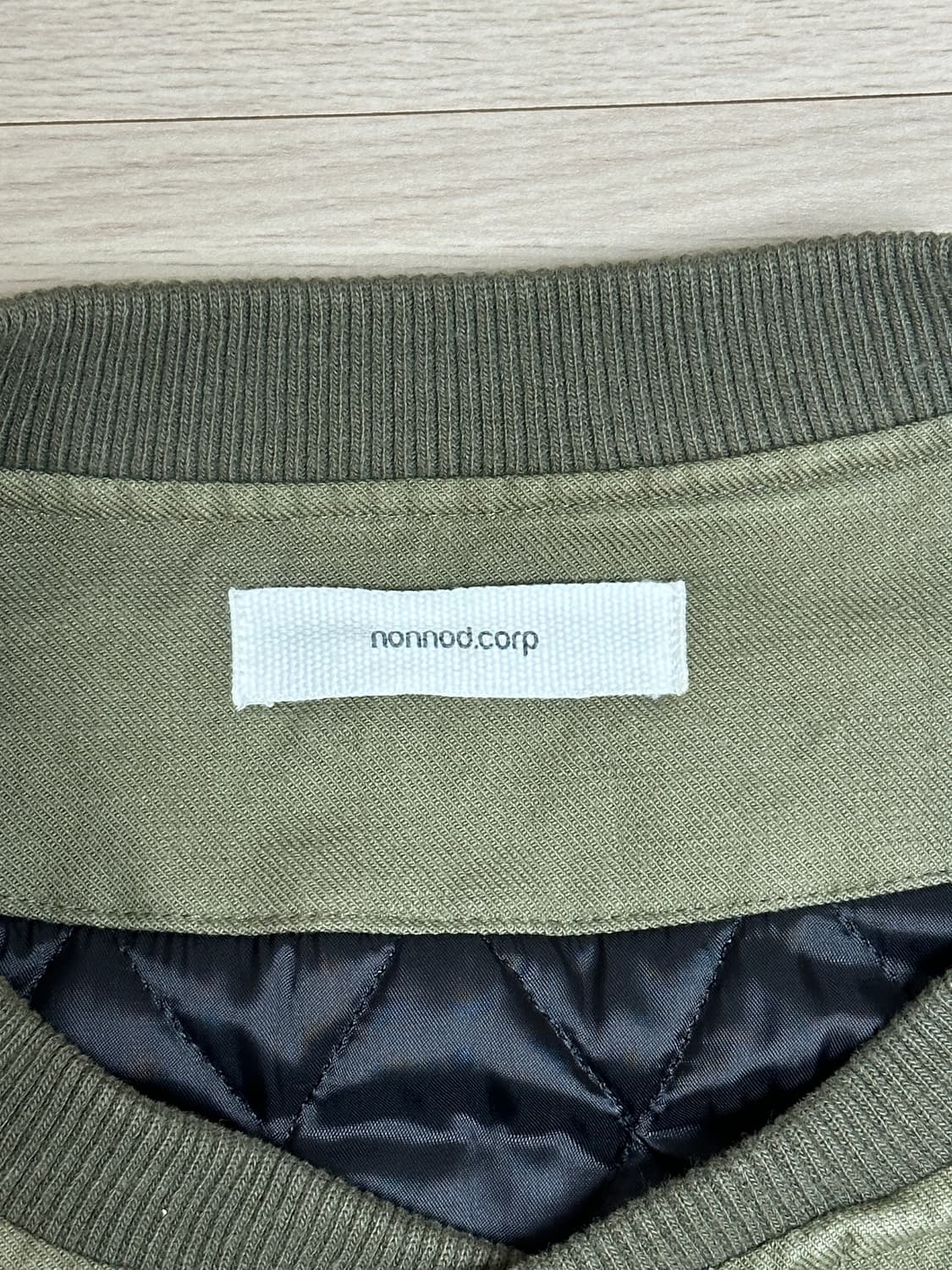 (OS) 논노드 서퍼다이 서지 봄버 자켓 빈티지 카키 상품이미지4