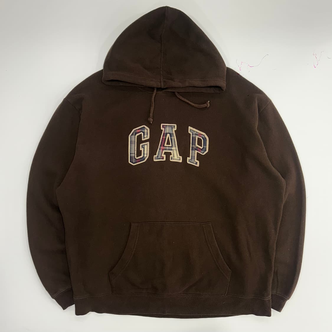 GAP 갭 체크로고 브라운 후드티 상품이미지3