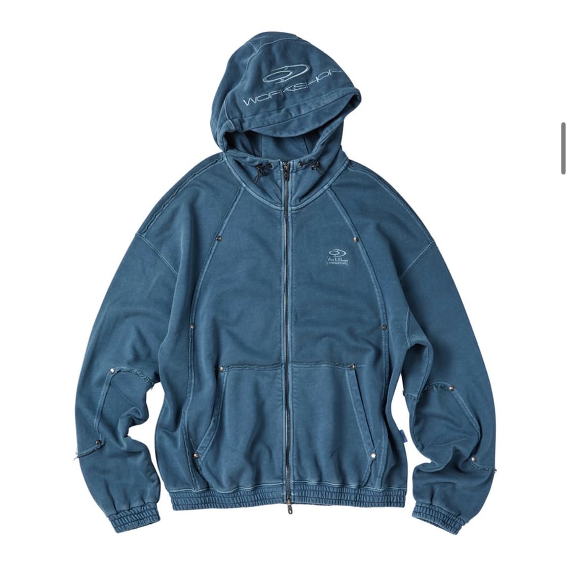 트래블 로우 엣지 피그먼트 후드 집업 자켓 다크 블루 상품이미지1