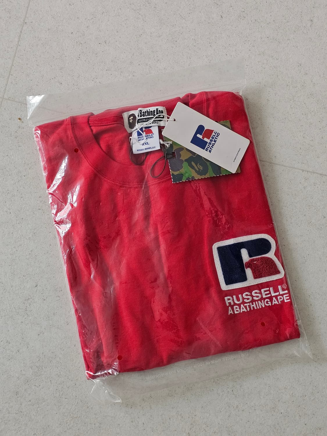 [XL] 새제품 베이프(BAPE) x 러셀 애슬레틱(Russell Ath 상품이미지4