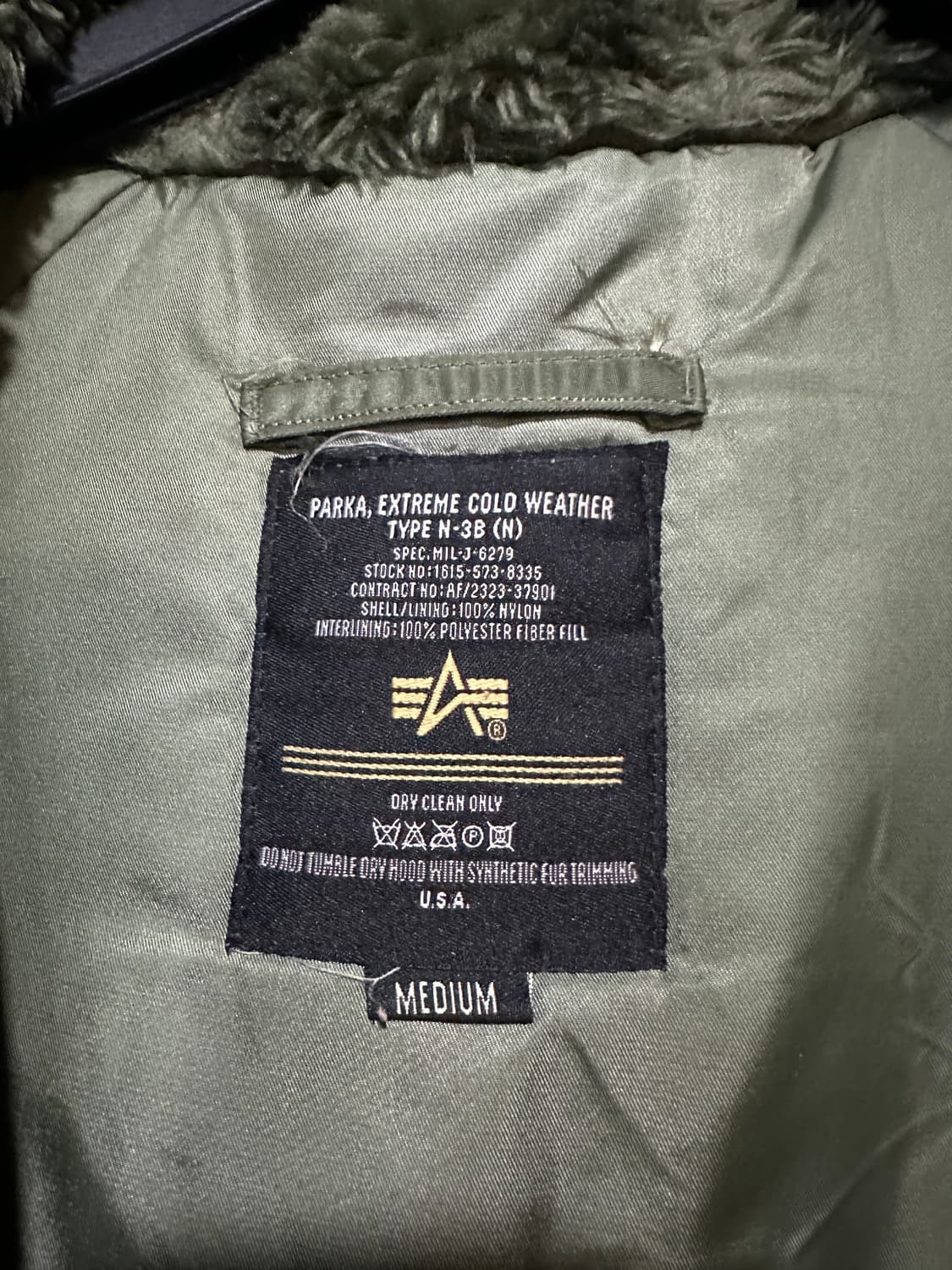 알파인더스트리 n-3B 점퍼 올리브그린 105 상품이미지5