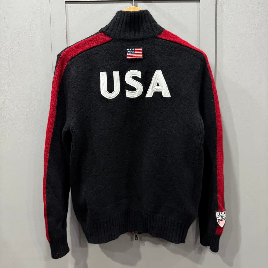 L 폴로 랄프로렌 빅포니 USA 램스울 니트 집업 자켓 상품이미지2