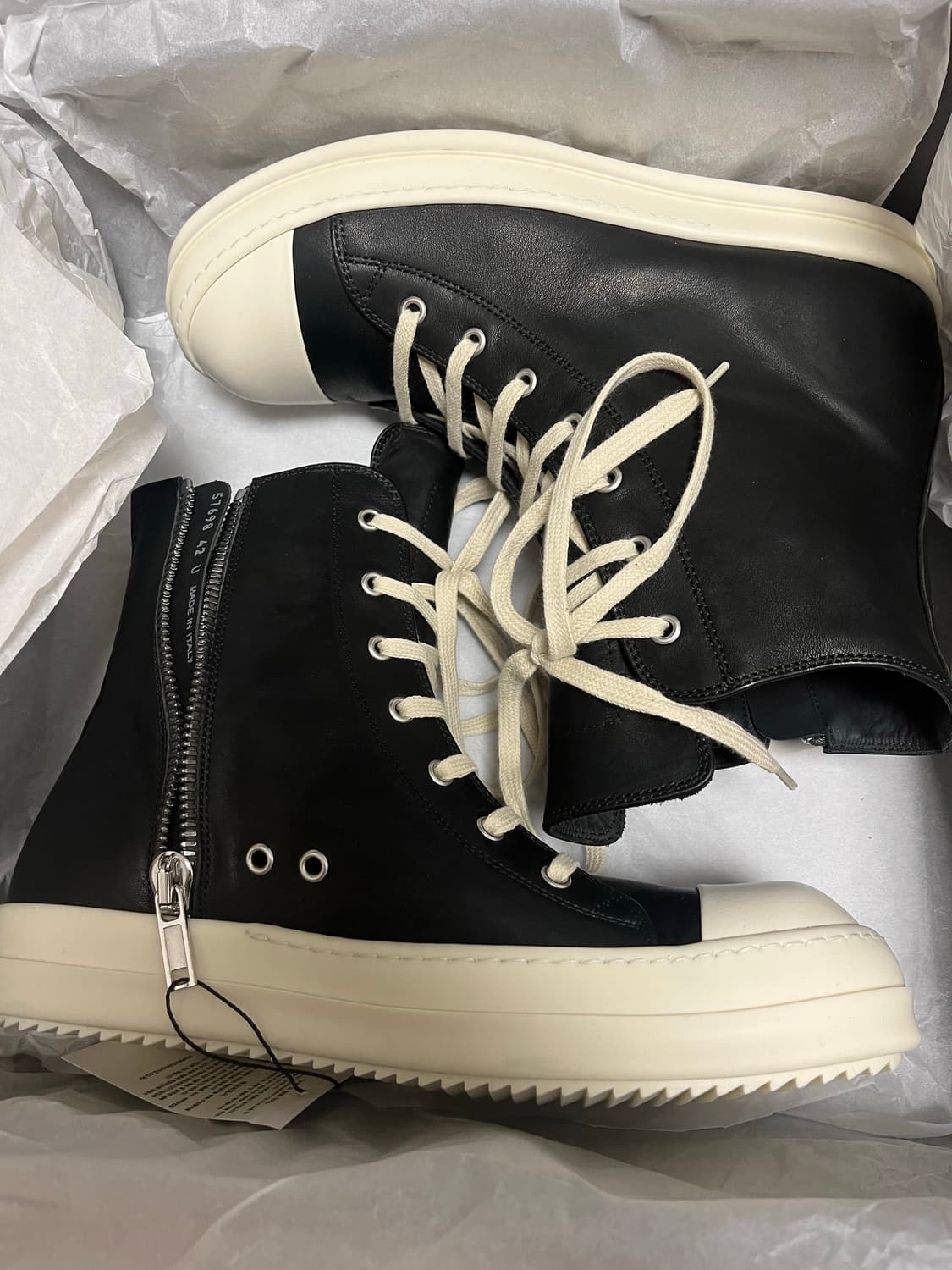 (42)릭오웬스 레더 하이탑 LOO 상품이미지1