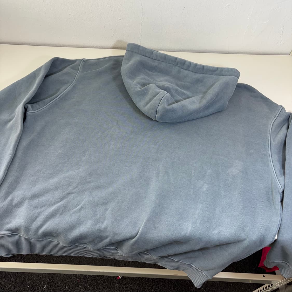 L-XL 토피 시멘트그레이 오버핏 스웻코튼 피그먼트후드티 상품이미지3