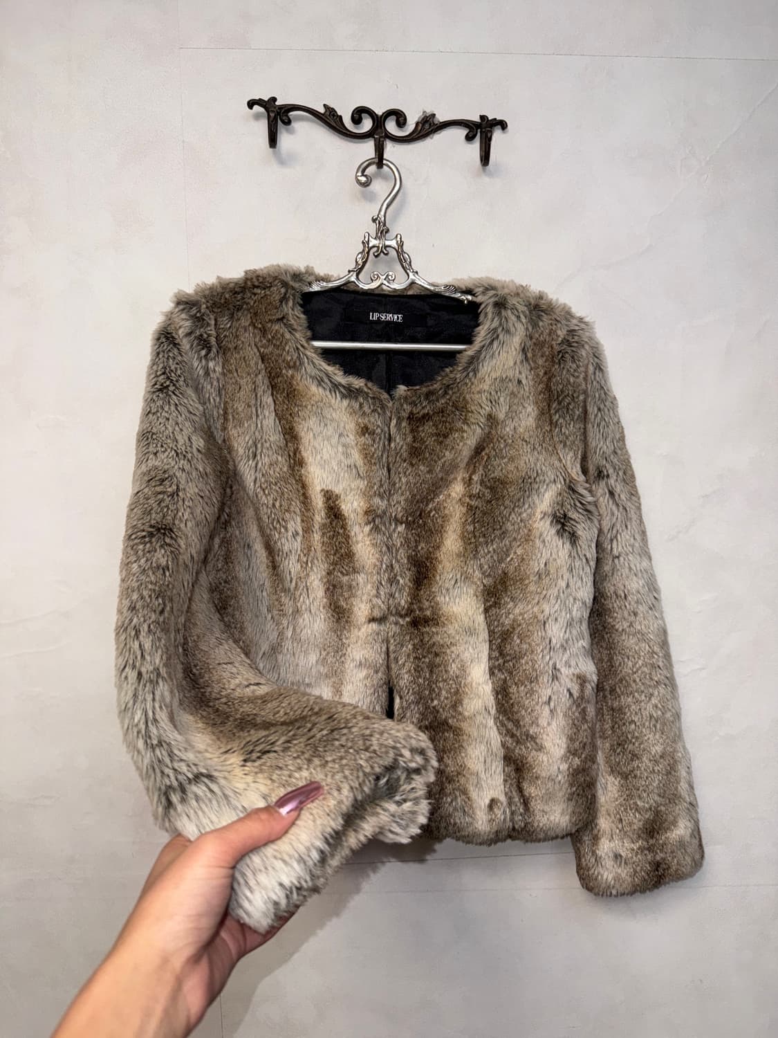 Lip Service mixed brown fake fur jacket  상품이미지2