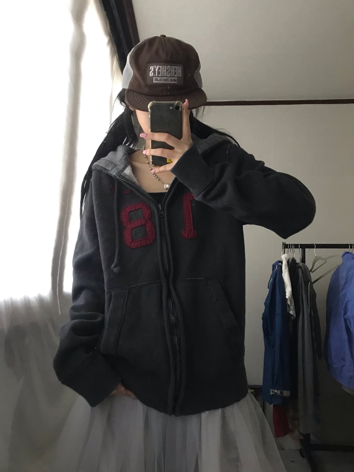 아베크롬비 그레이 버건디 후드집업 상품이미지7