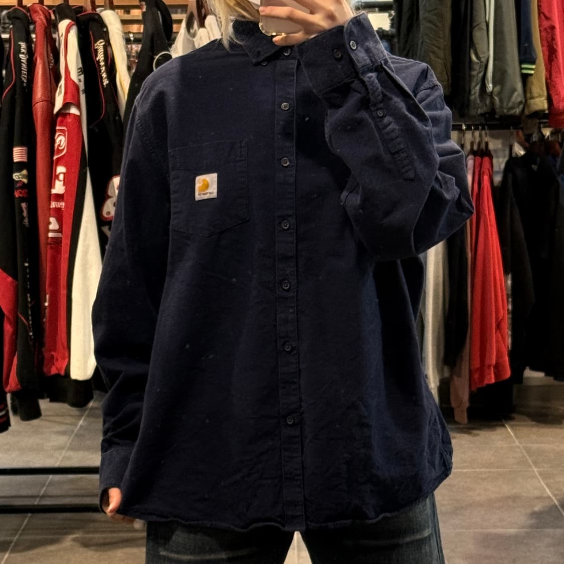 [NO.9] 칼하트 네이비 긴팔셔츠 상품이미지1