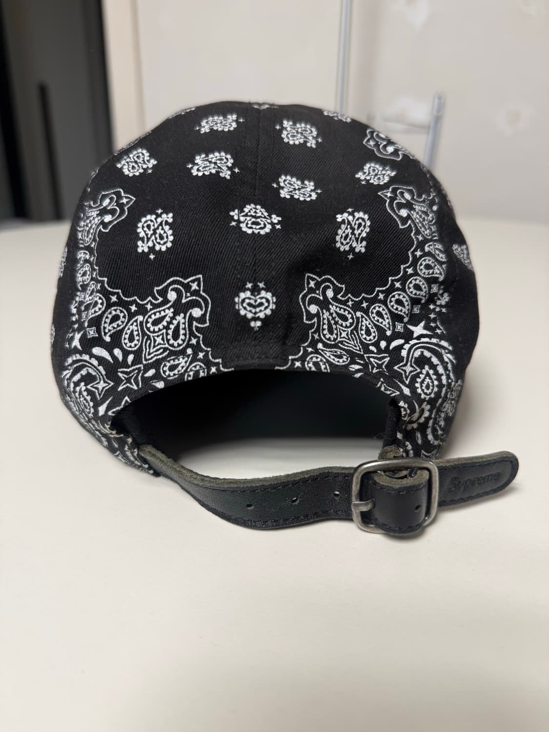 21ss 슈프림 반다나 캠프캡 블랙 상품이미지2