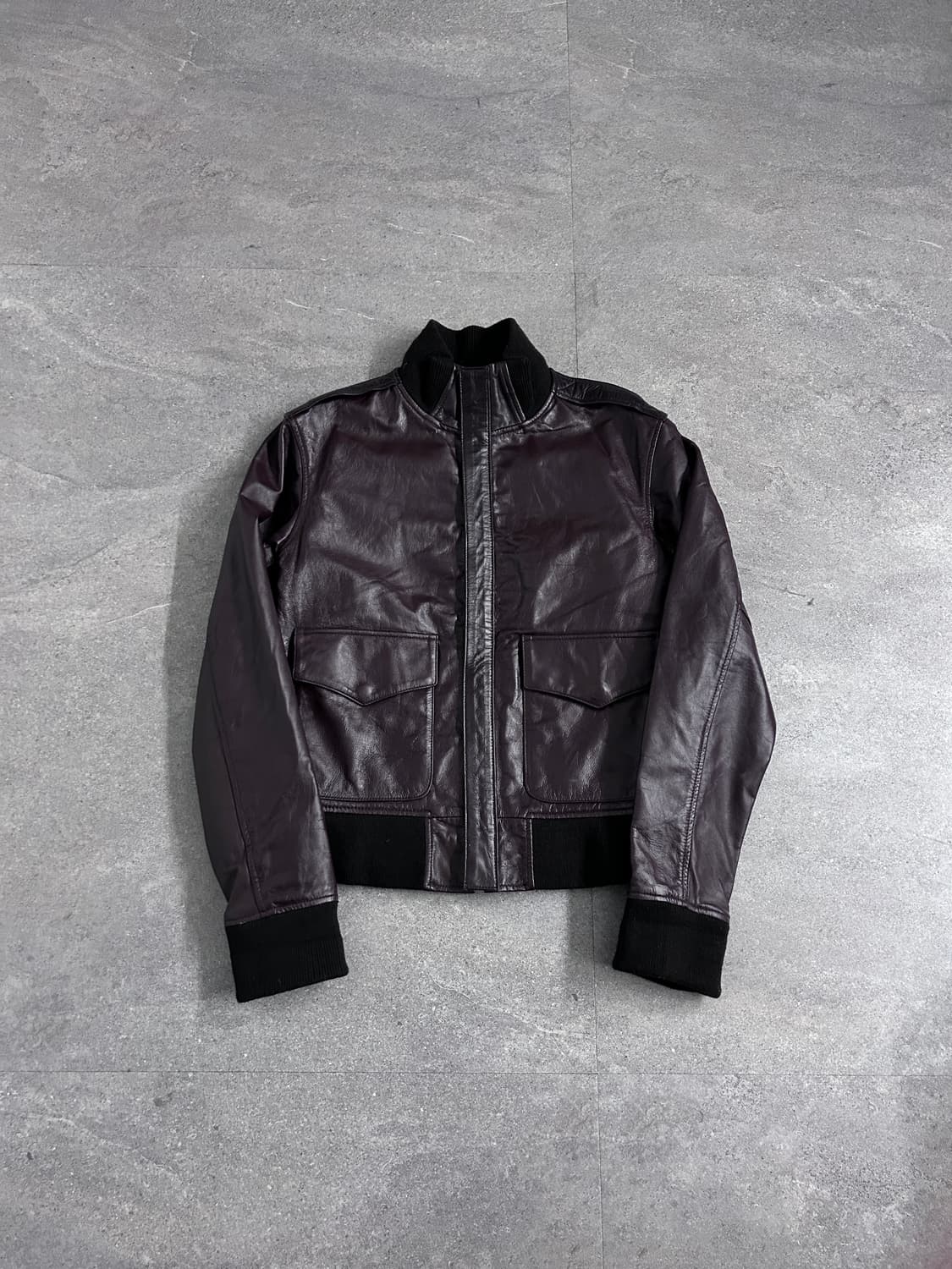 00’s JPN 버건디 고트스킨 봄버 자켓 상품이미지1