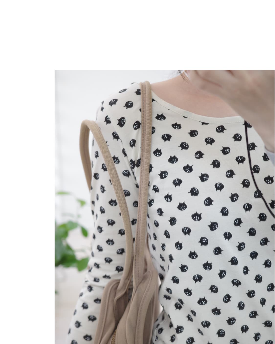 네넷냐 Ne-net nya neko face sleeve tee 상품이미지3