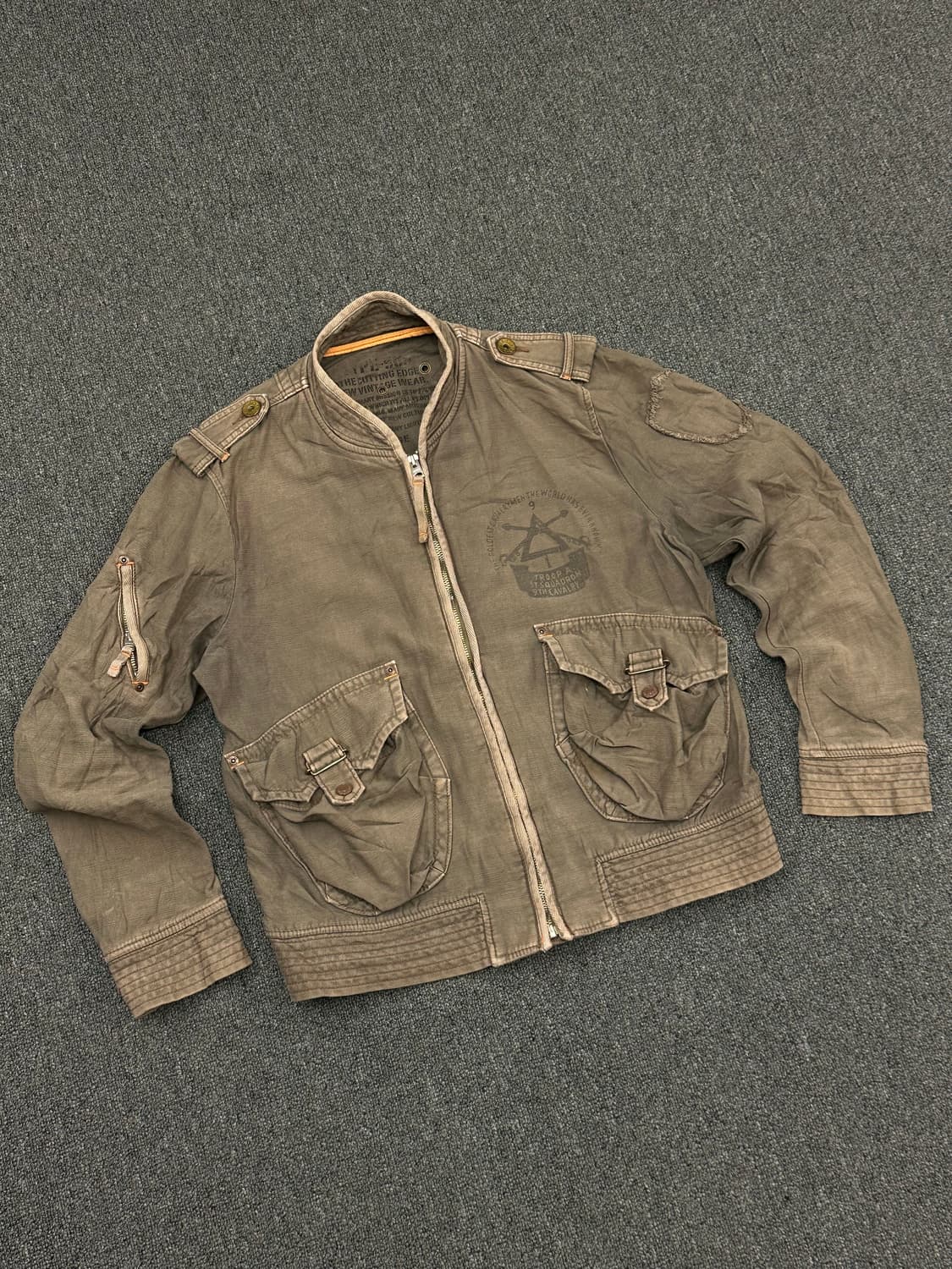 L)에드윈 플라이트 포켓 디테일 빈티지 야상 자켓 상품이미지4