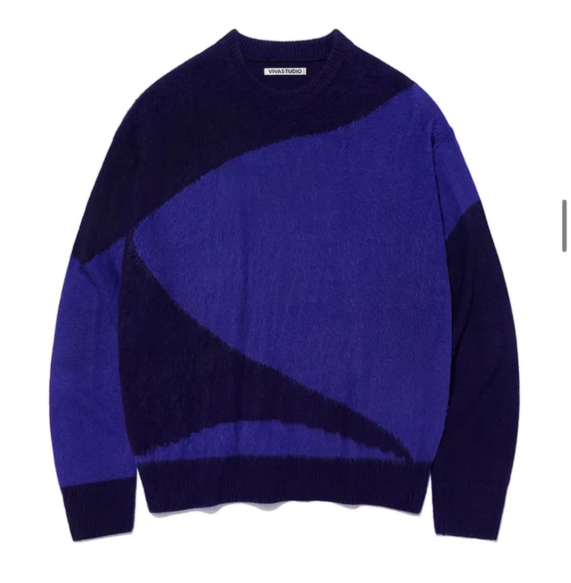 비바스튜디오 BLOCK ROUND KNIT [BLUE] L사이즈 상품이미지1