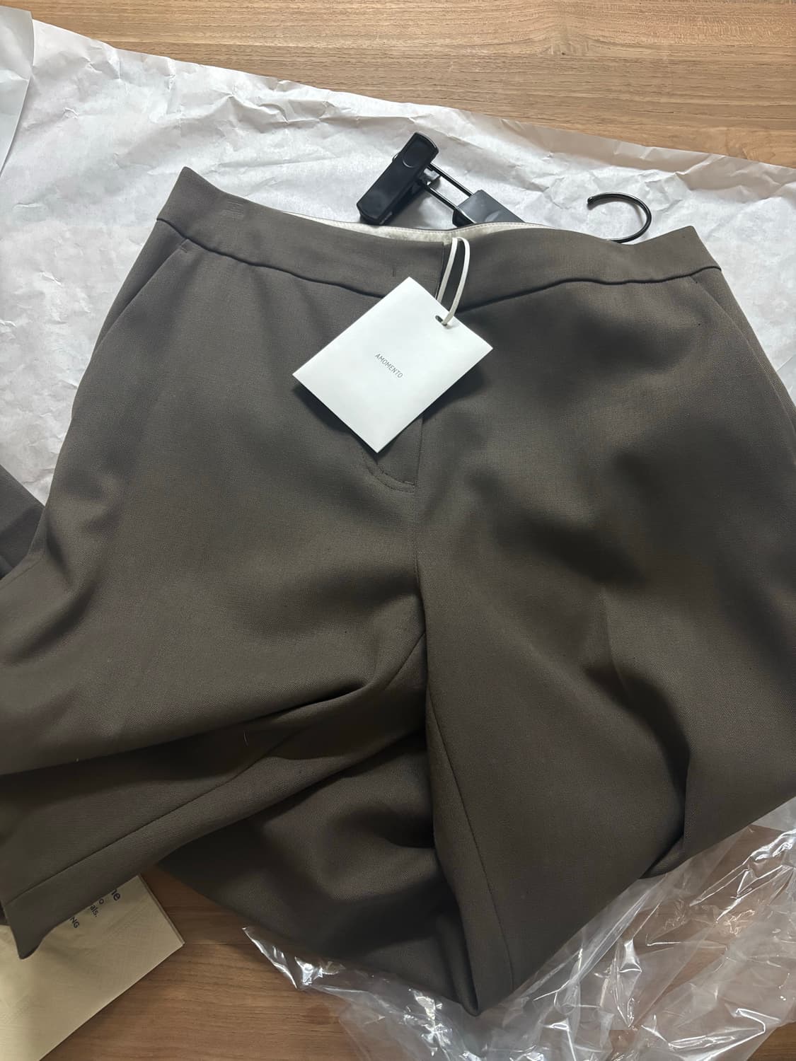 아모멘토 스트레이트핏 울팬츠 1size 상품이미지3