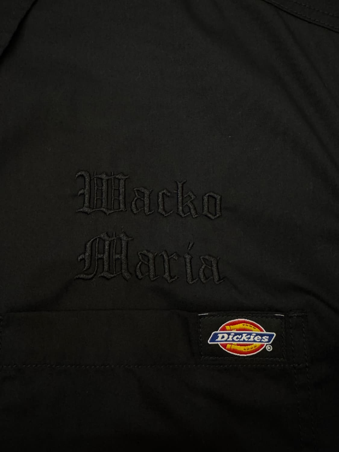 [M][100] 와코마리아 x 디키즈 하프집 워크셔츠 블랙 상품이미지5