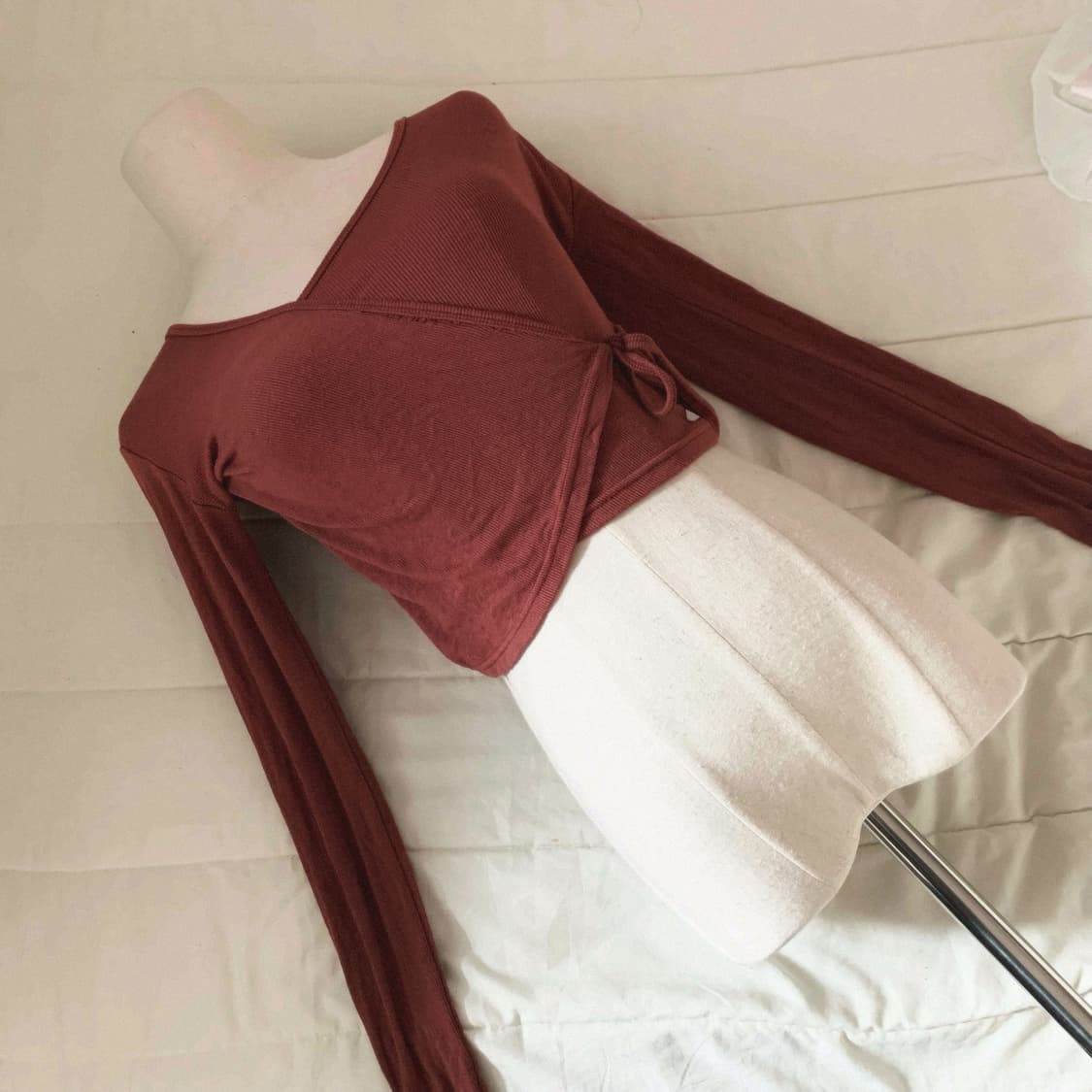 필라테스 긴팔 빈티지 긴팔 스트랩 긴팔 골지 긴팔 크롭 긴팔 레이어드 상품이미지2