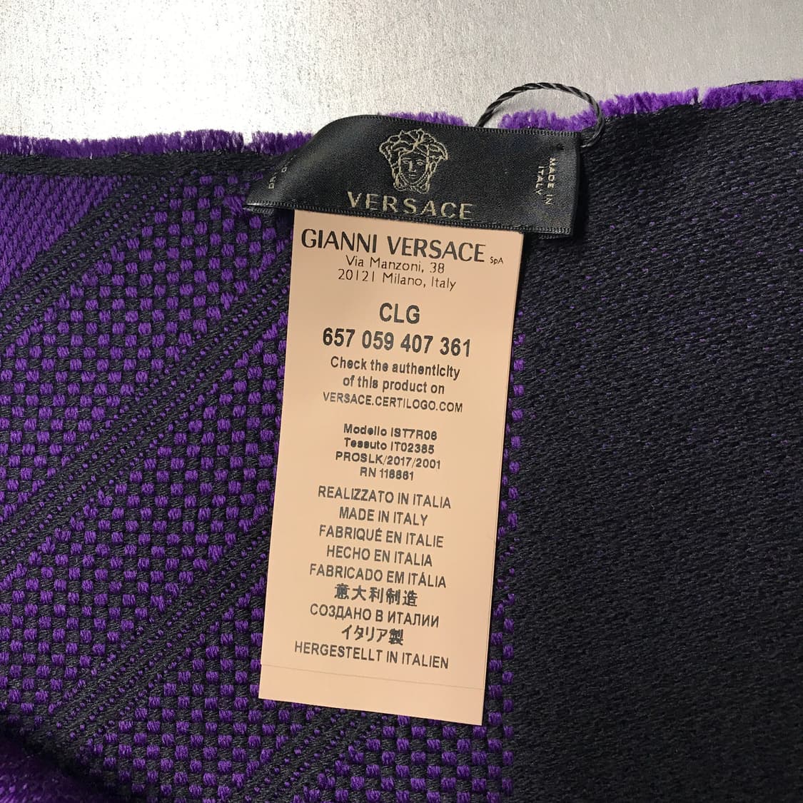베르사체 메두사 머플러 퍼플 상품이미지8