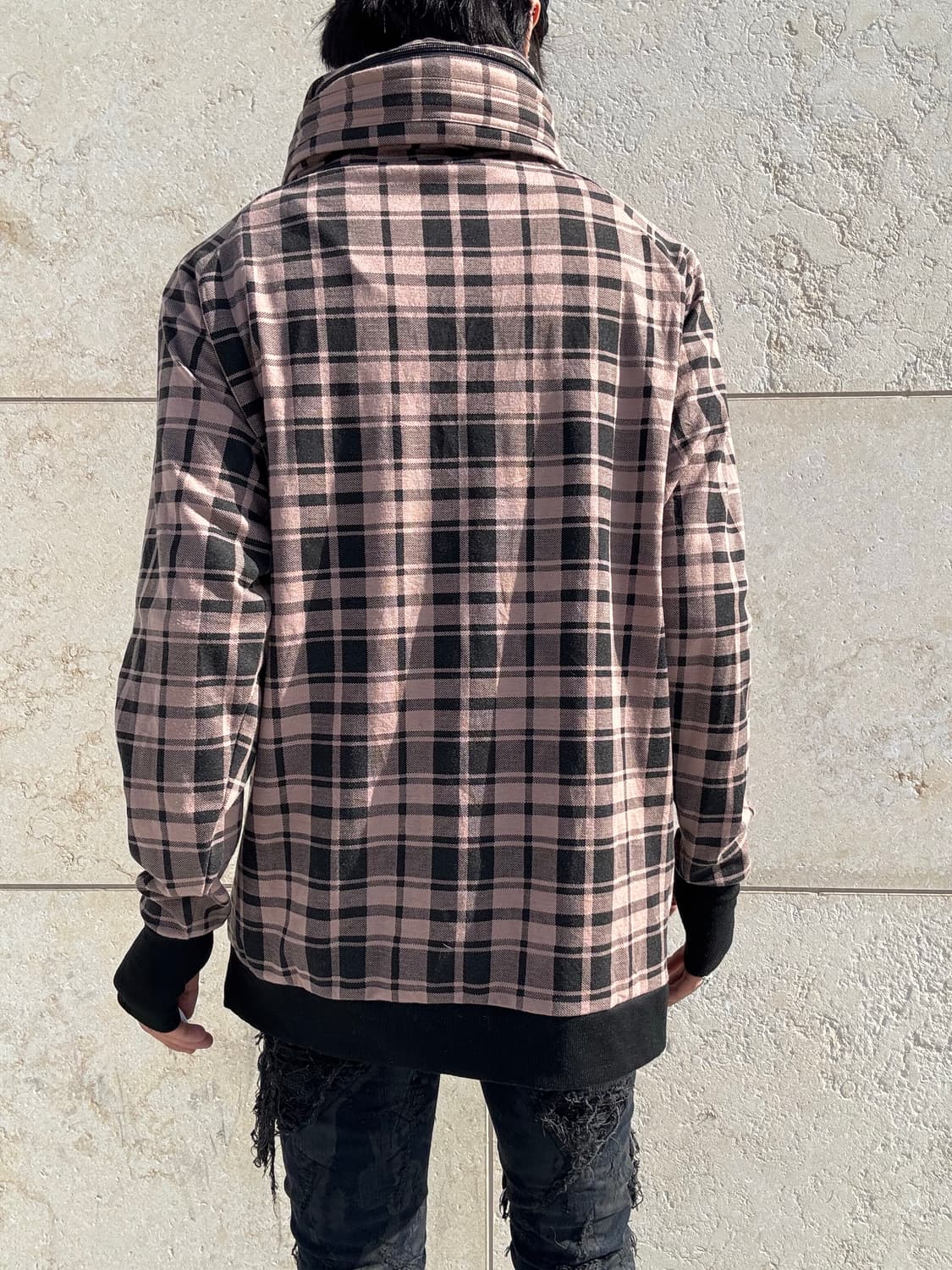 “Vintage”Y2K Bono-Hoodie Check Pattern Z 상품이미지10