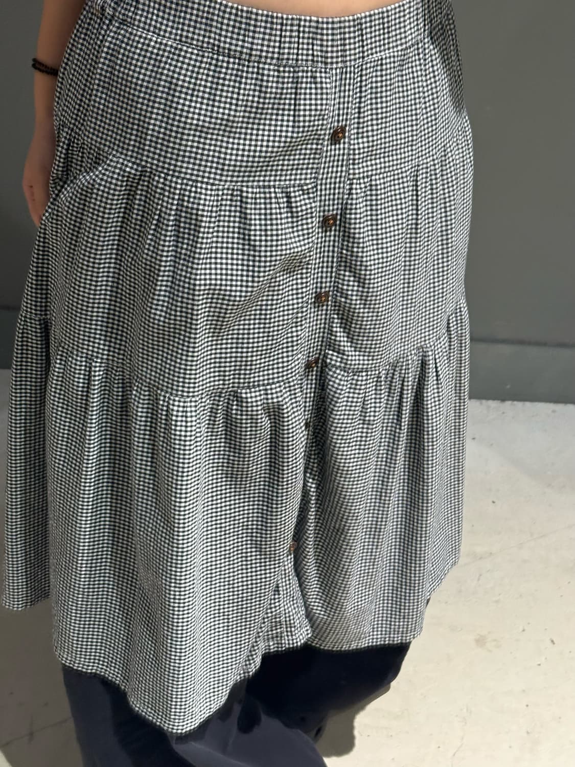 check pattern button-up skirt 상품이미지3