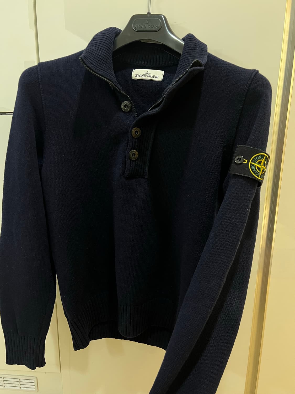 스톤아일랜드 네이비 반집업니트 95-100 상품이미지1