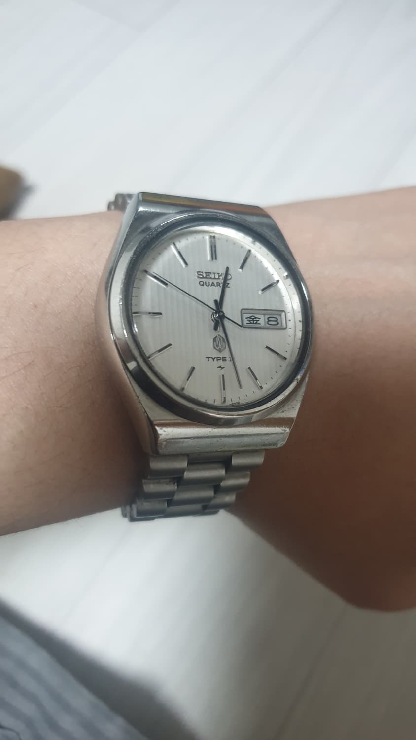 세이코 70s Type II 화이트 세로줄 빈티지 시계 상품이미지3