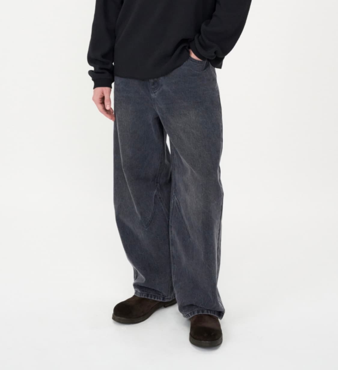 인사일런스 체인트윌 벌룬핏 데님 팬츠 WASHED BLACK M사이즈 상품이미지2