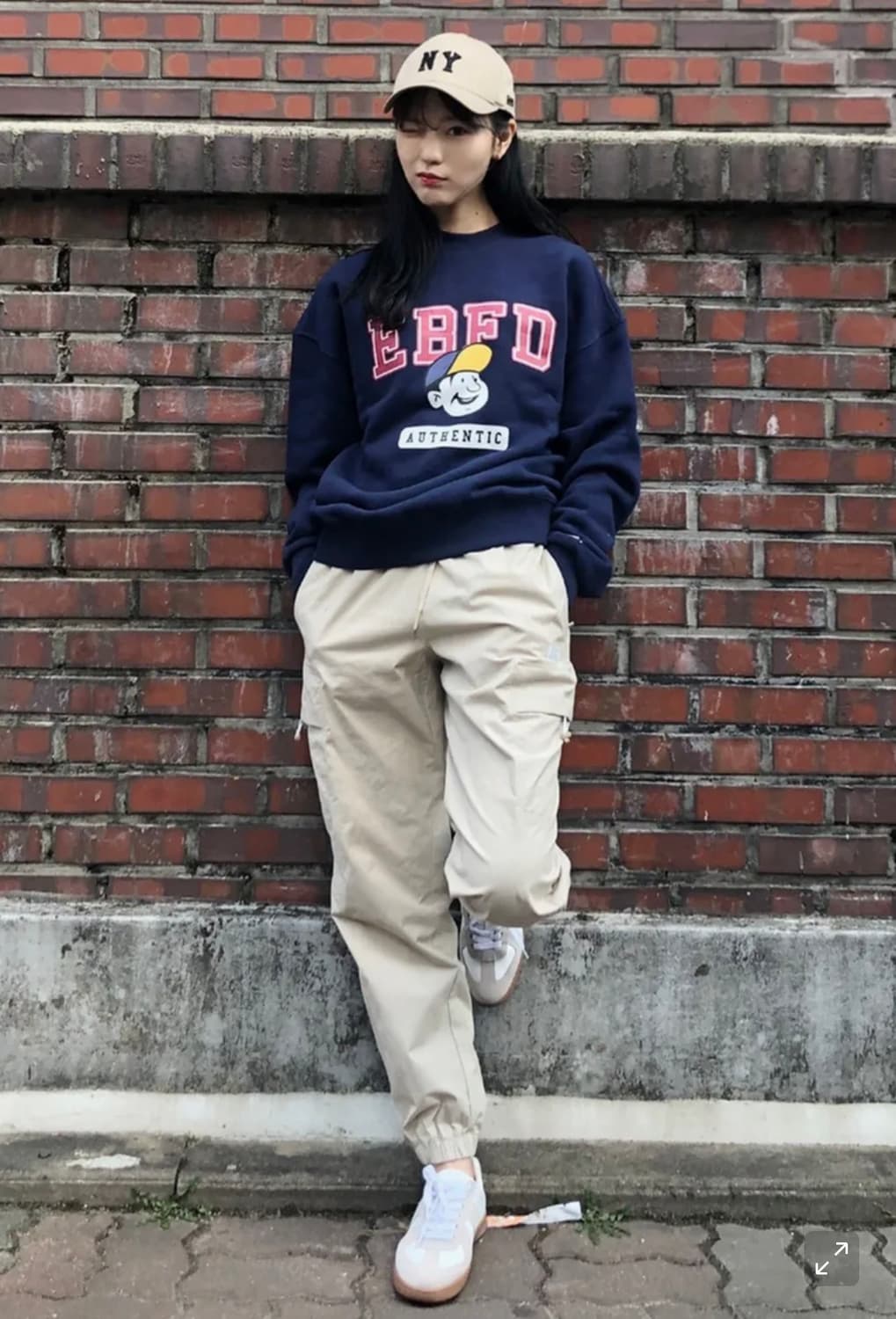 이벨핏드 ny 볼캡 베이지색 상품이미지3