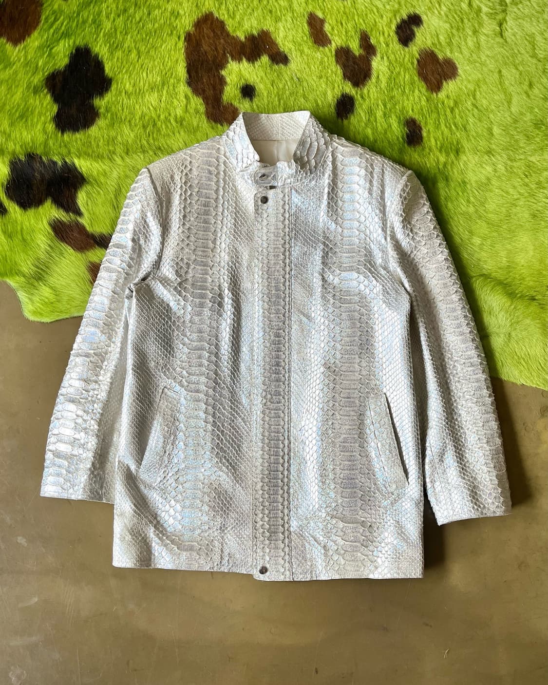 Reticulated Python Skin Leather Jacket 상품이미지5