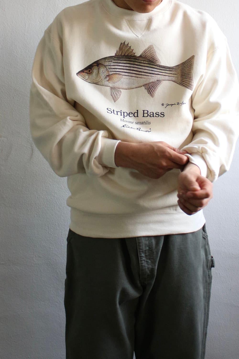 90s 에디바우어 배스 프린트 스웻셔츠 상품이미지1