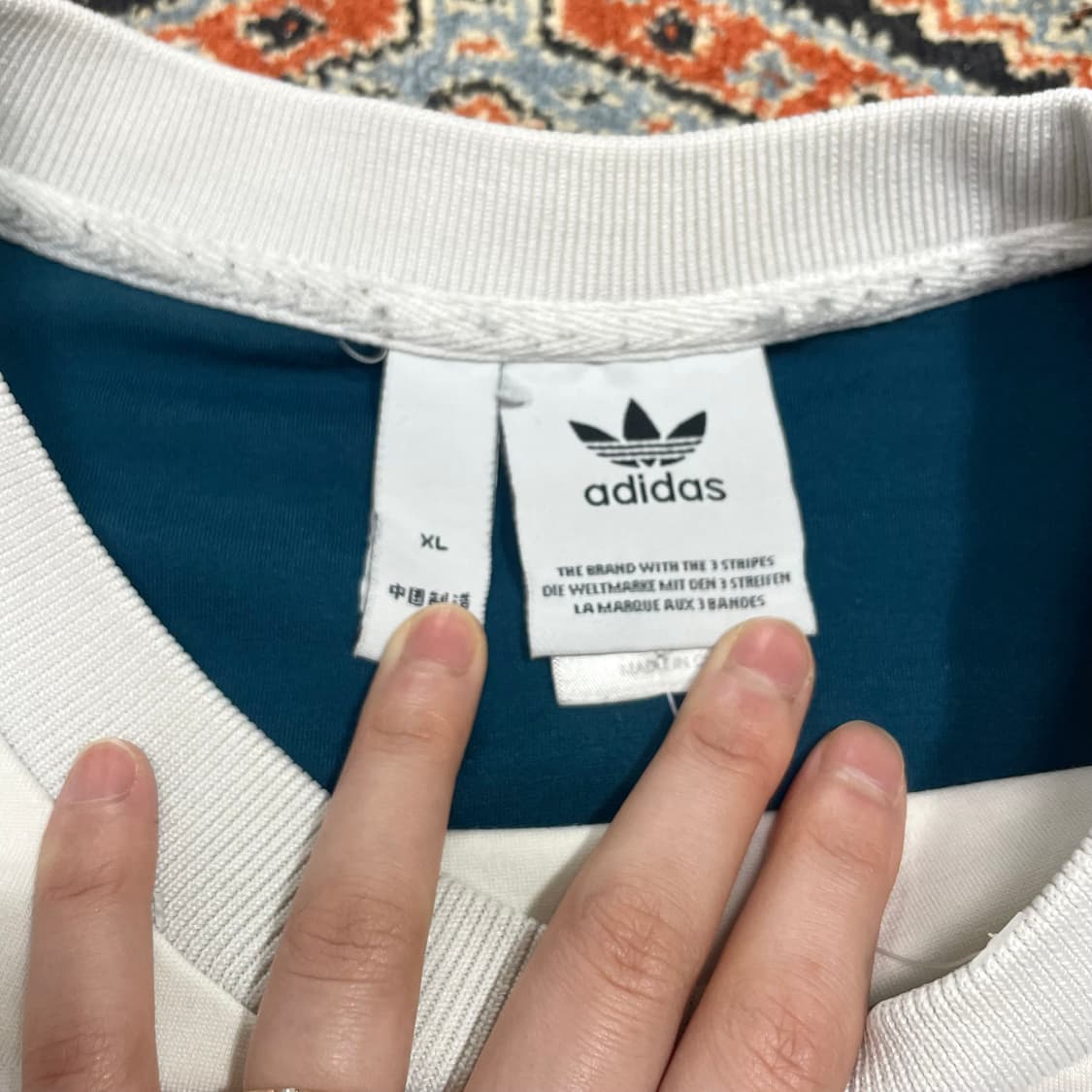 아디다스 오리지널 멀티컬러배색 티셔츠 남성XL 상품이미지2