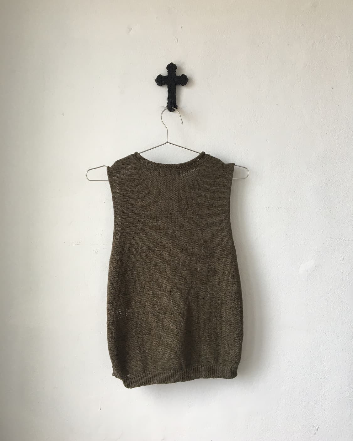 Line detail crochet zip up vest 상품이미지3