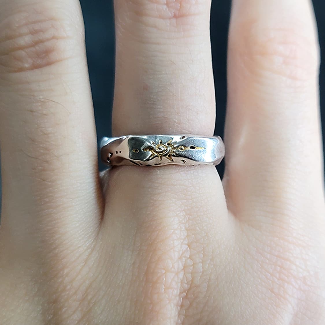 Orien 백동 남자 엔틱 빈티지 명품 고대 태양 반지 상품이미지8