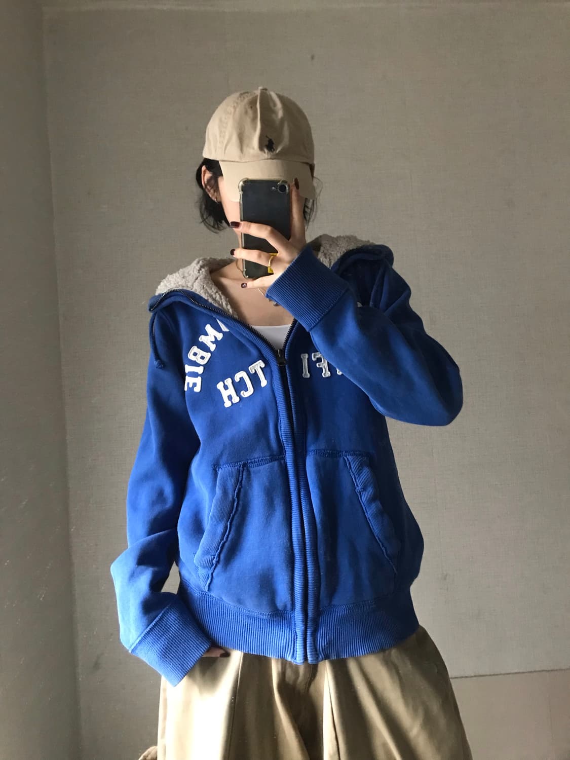 아베크롬비 블루 오버핏 퍼후드집업 상품이미지5