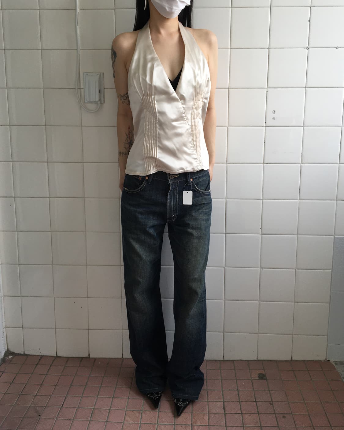 Glossy holter neck sleeveless 상품이미지6