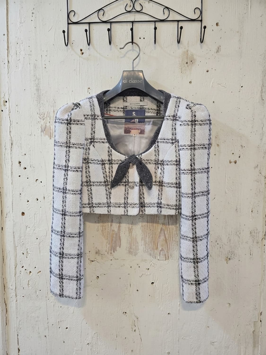 서쿠키 바니 체크 트위드 크롭 자켓 S 상품이미지1