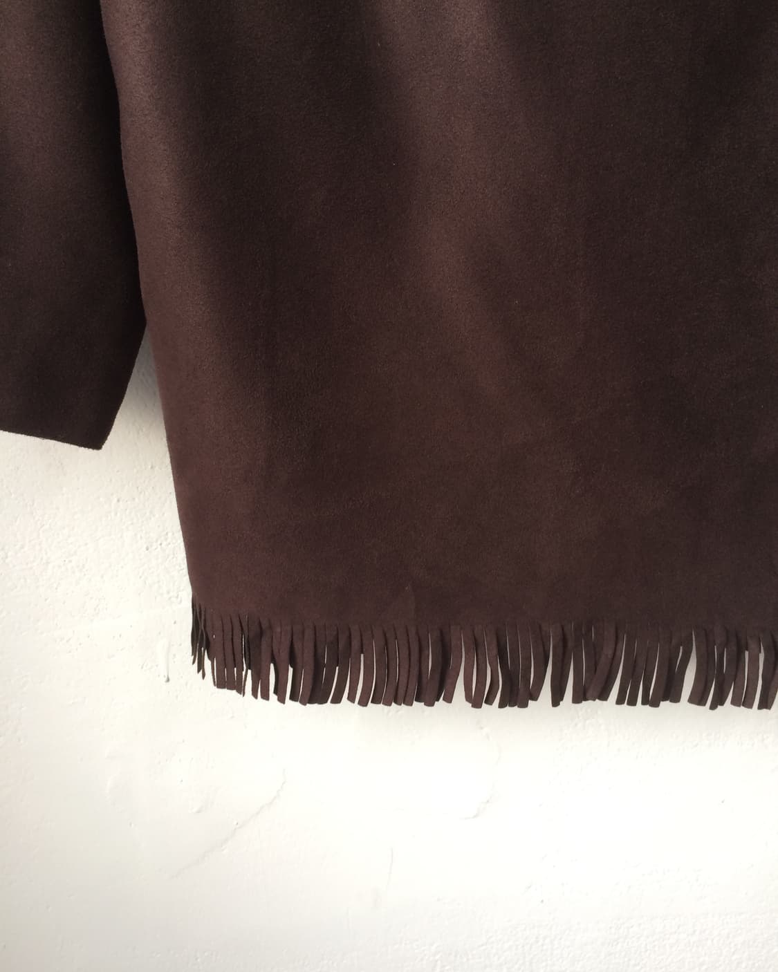 Lace up fake suede fringe top 상품이미지5
