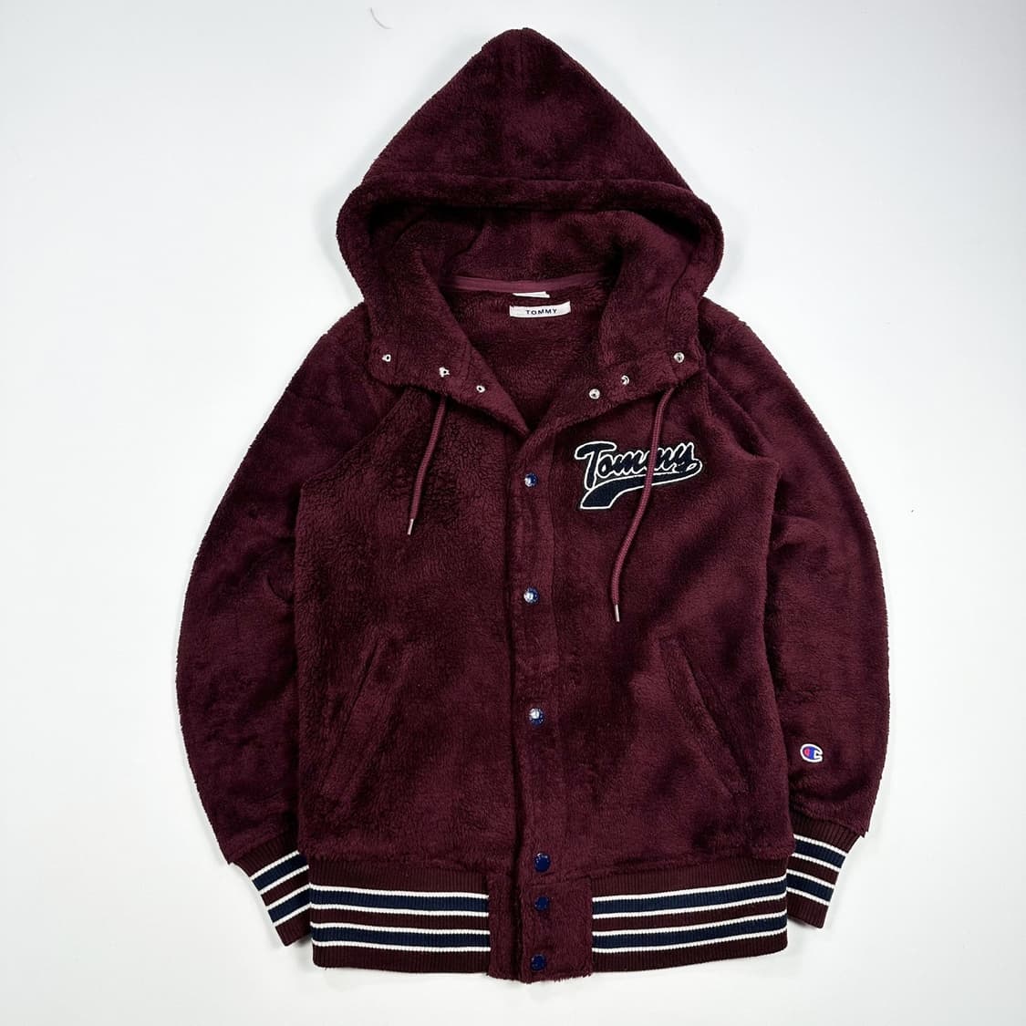 타미힐피거 x 챔피온 버건디 후리스 후디 버튼 자켓 (S 여성추천) 상품이미지2