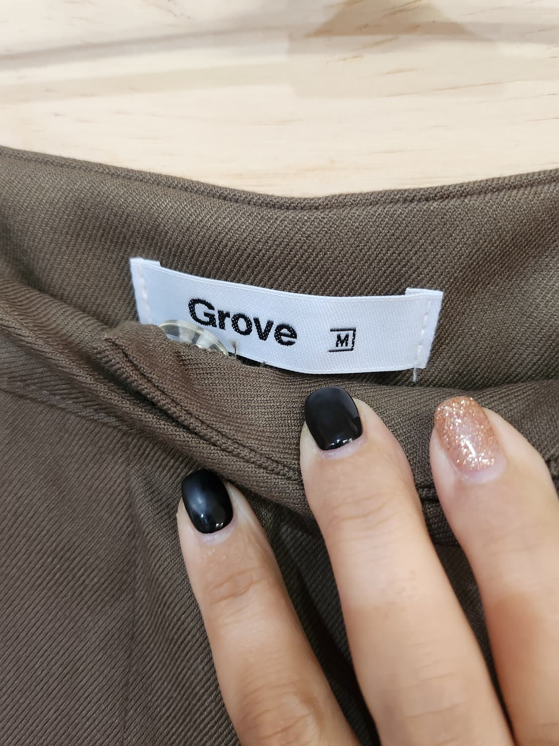 50) grove 브라운 와이드 슬랙스 팬츠 상품이미지6