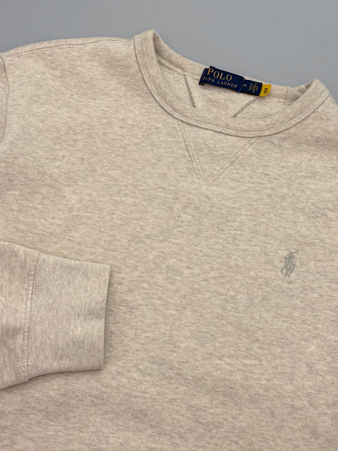 폴로 랄프로렌 루즈핏 신형 QR라벨 오트밀 베이지 스웻셔츠 상품이미지5