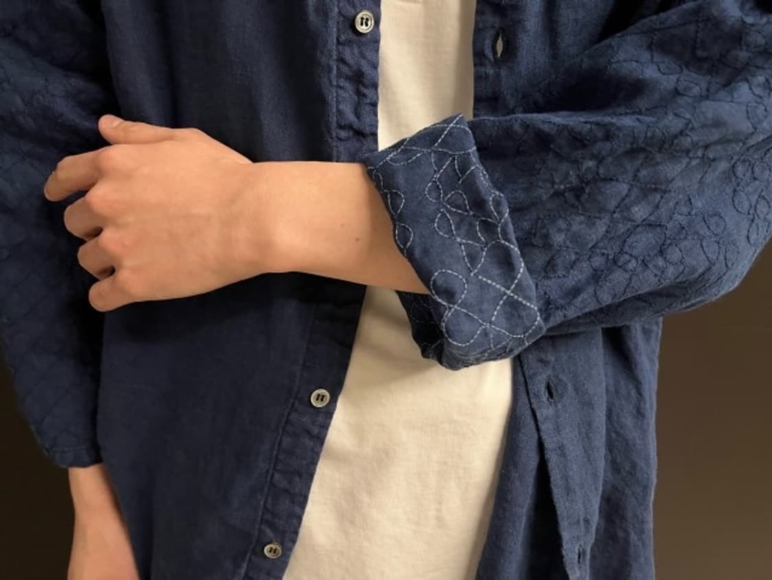 Nestrobe confect 햄프 인디고 다이 셔츠 상품이미지3