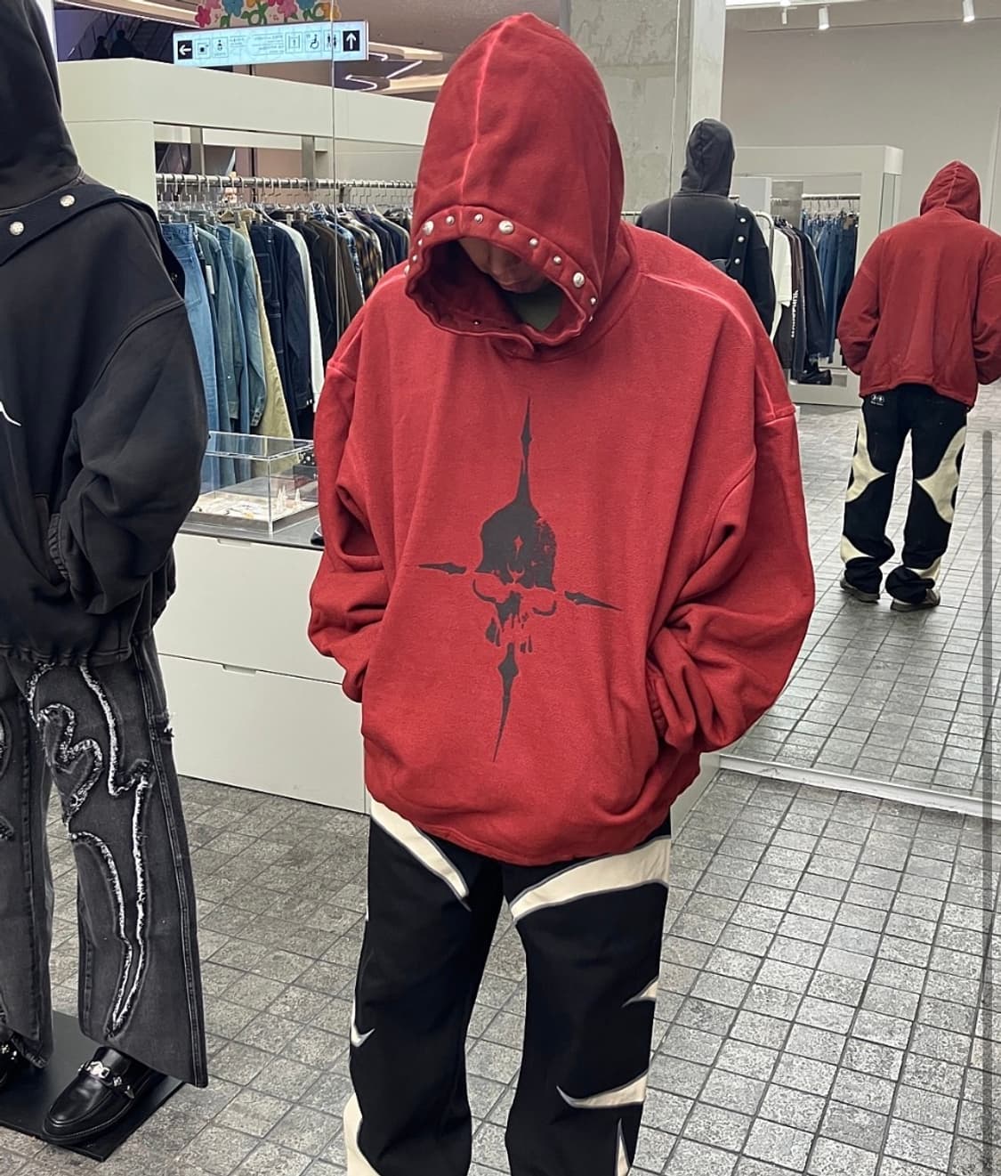 떠그 클럽 TC 레더 워싱 데님 팬츠 블랙 화이트 - 24FW 상품이미지2