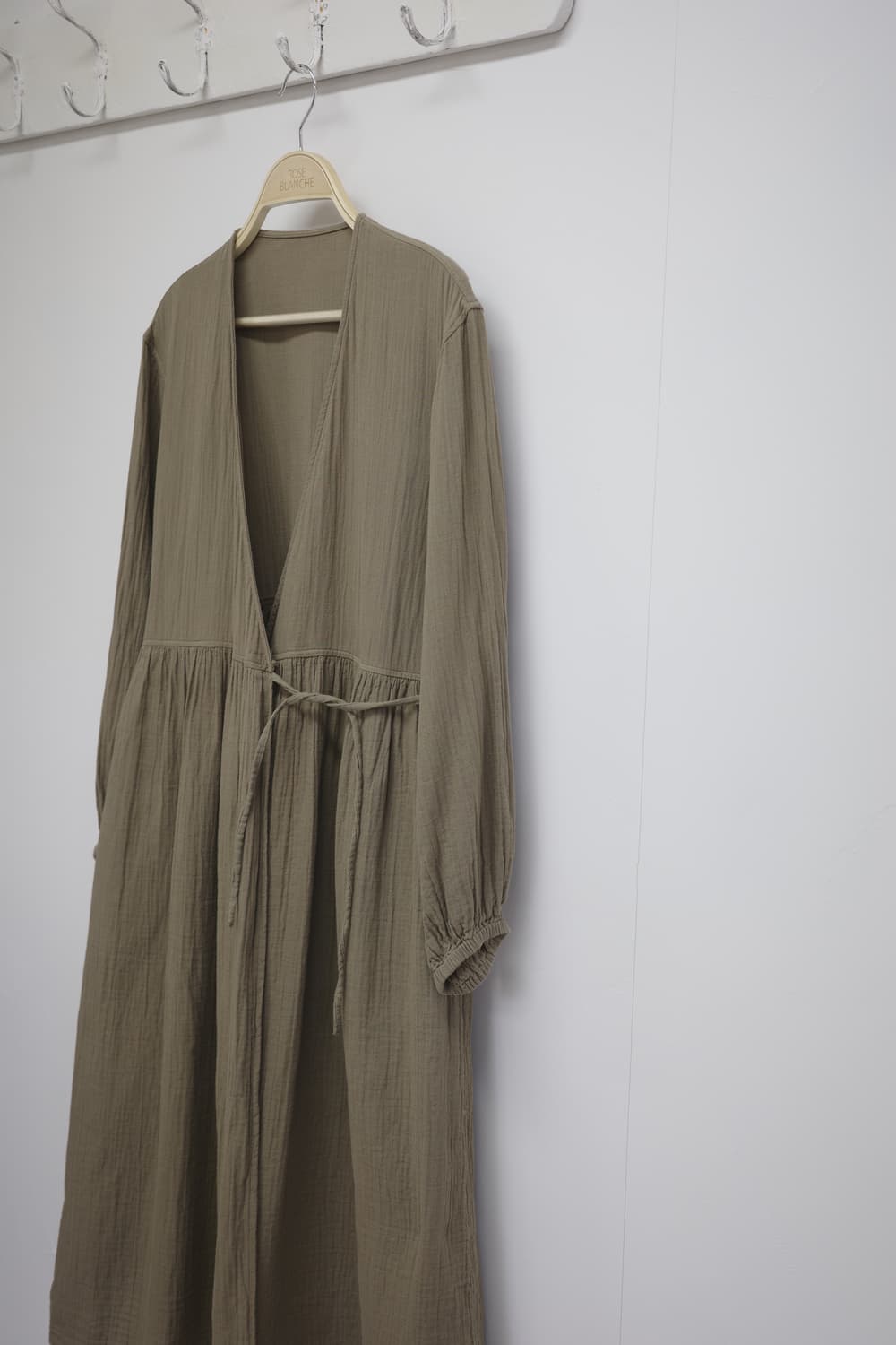 일본 빈티지 랩 원피스 카키 베이지 상품이미지4